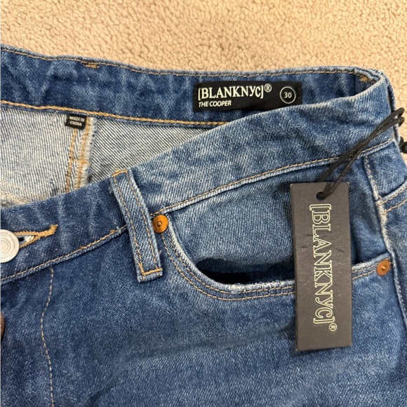 Blank NYC The Cooper Long Slim Straight Blue Jeans - Picture 3 of 4